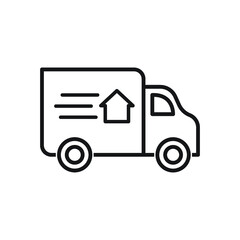 mooning truck icon. Simple thin line, outline illustration of Real Estate icons