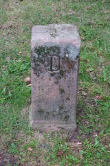 Historic borderstone between Germany and then independent Saarstaat (1947 – 1957), now marking...