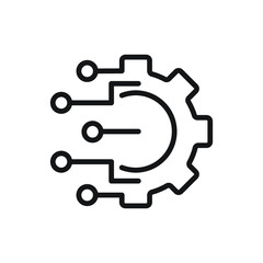 Digital technology gear icon concept isolated on white background