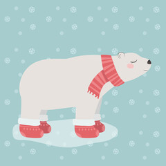 christmas card with a bear
