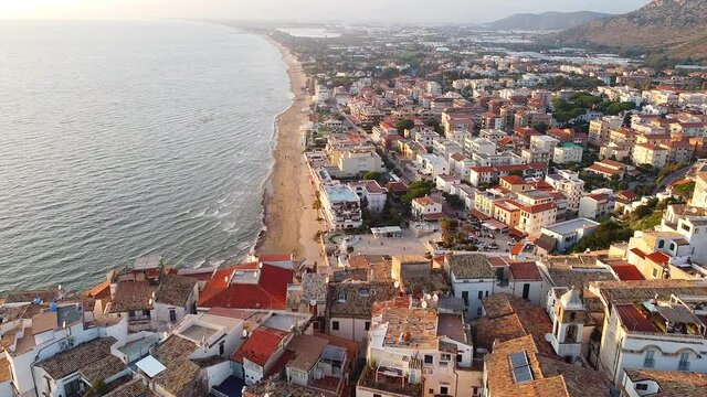 Scenic aerial view over the town of Sperlonga, Italy