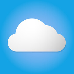Cloud on blue sky. Weather icon.