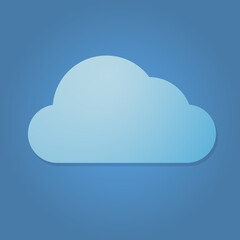 Dark cloud on blue sky. Weather icon.