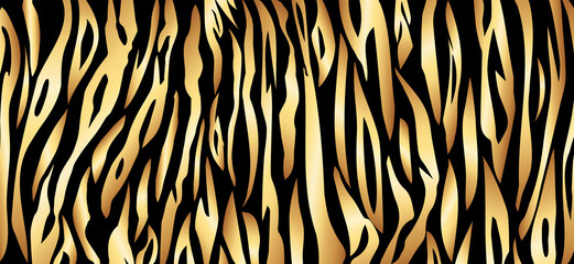 Vector Tiger luxurious gold black stripe background.