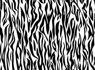 Vector Tiger white black stripe pattern. Tiger seamless tiling background.