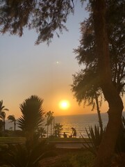 sunset over the river