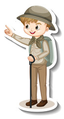 A sticker template of boy cartoon character