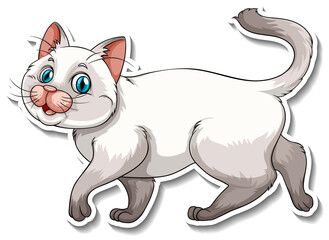 A sticker template of cat cartoon character