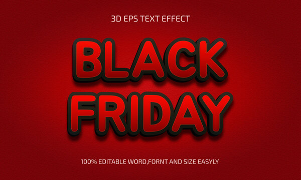 Editable Black Friday 3d text effect style
