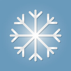 Fototapeta premium Snowflake on blue background. Weather icon.