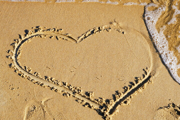 Heart, on the beach, love