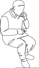 muslim man drinking tea coffee halva