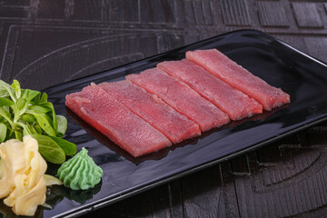 Japanese cuisine Sashimi with tuna