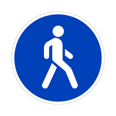 Pedestrian path road sign. Vector illustration.