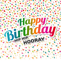 Happy Birthday hip hip hooray Greeting Card.