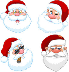 art, beard, bundle, cartoon, celebration, character, cheerful, christmas, classic, claus, clause, clipart, closeup, collection, colorful, comic, cute, december, different, drawing, emoticons, face, fa