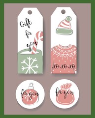Naklejka premium christmas invitations, a tag for a gift, Cartoon.