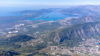 Fototapeta na wymiar Aerial view over the Kotor Bay in Montenegro