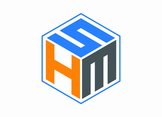 S H M box logo vector