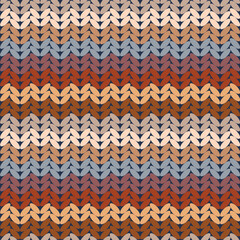 Vector handmade knitting rows seamless pattern bckground