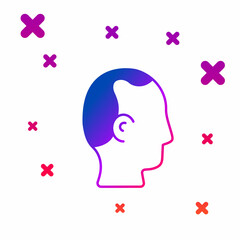 Color Baldness icon isolated on white background. Alopecia. Gradient random dynamic shapes. Vector