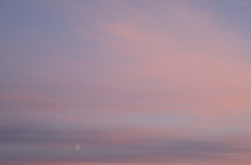 Fototapeta premium delicate colors in the evening sky with the moon