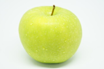 green apple slice apple berry fruit isolated white background