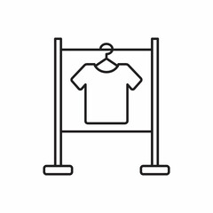 Shirt on rack icon. Simple line