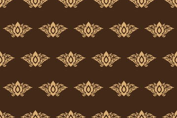 Gold Thai line art pattern vintage background