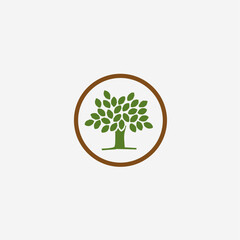 Vector illustration of tree with leaves icon
