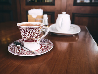 cup of coffee on a table