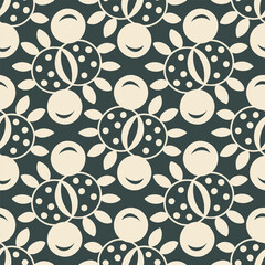 Vector abstract circles and dots seamless pattern background.