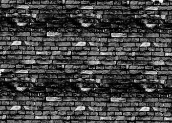 Black bricks texture wall background.Abstract wallpaper.