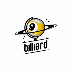 billiard logo illustration vector, planet globe