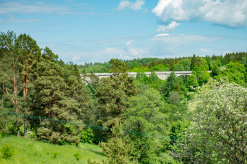 Fototapeta na wymiar stańczyki most mosty wiadukt kolejowy kolejowe akwedukt tory pociąg kolej warmia mazury warmińsko-mazurskie