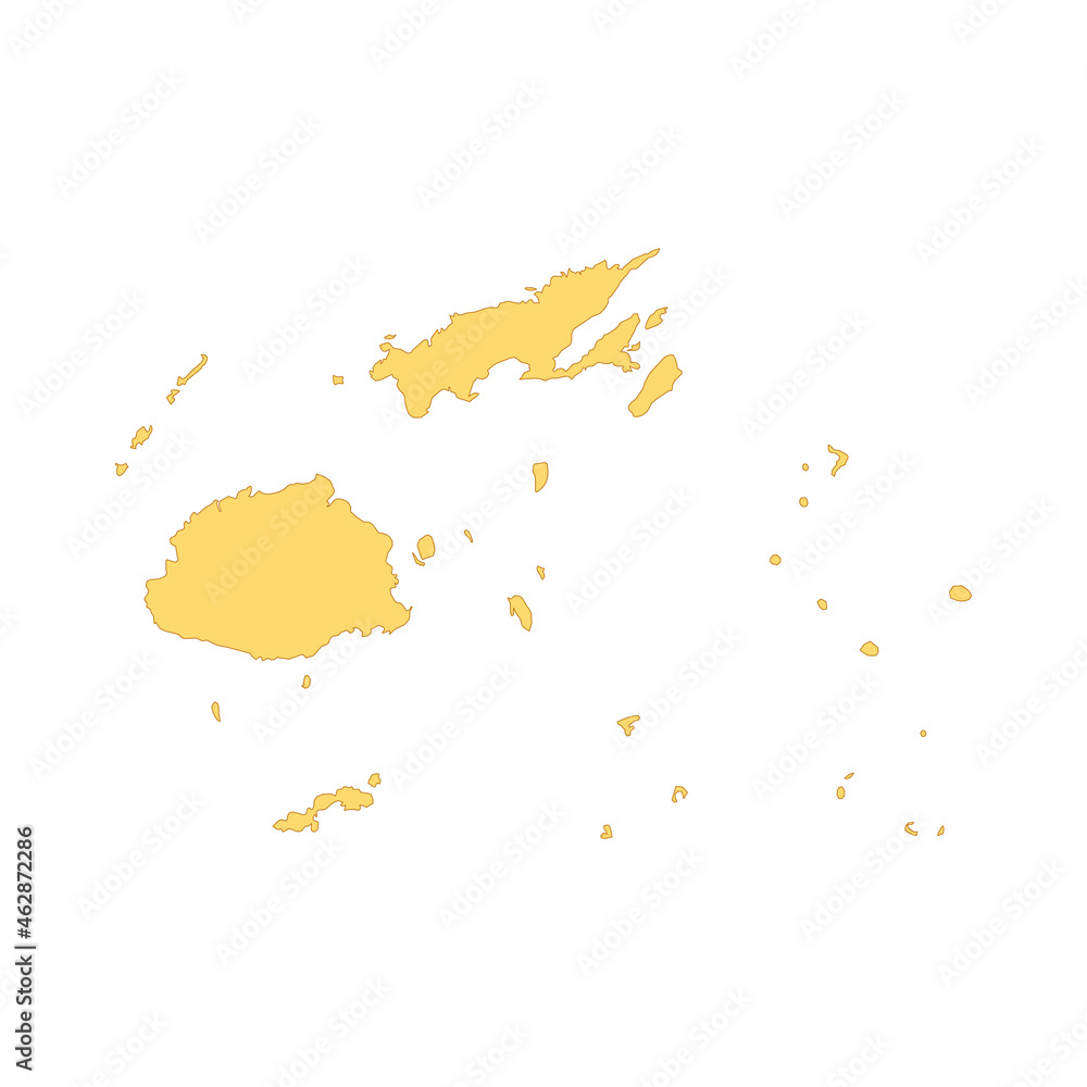 Poster fiji map color line element. border of the country.