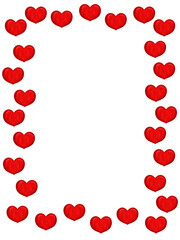 Digital image of a frame with hearts.