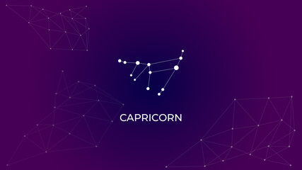 Abstract Zodiac constellation background. Capricorn zodiac sign