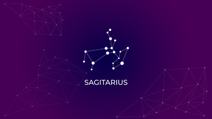 Abstract Zodiac constellation background. Sagittarius zodiac sign