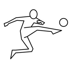 football player kick outline minimalism design