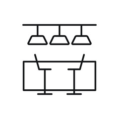 Bar, restaurant icon. Simple line, outline illustration elements of public catering icon