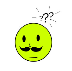 new emoji flat design illustration isolated question mood