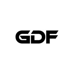 GDF letter logo design with white background in illustrator, vector logo modern alphabet font overlap style. calligraphy designs for logo, Poster, Invitation, etc.
