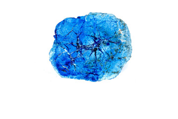 Macro mineral stone Malachite and Azurite against white background