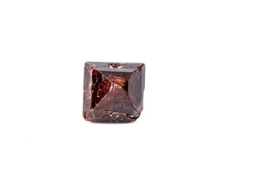 Macro Zircon mineral stone on a white background