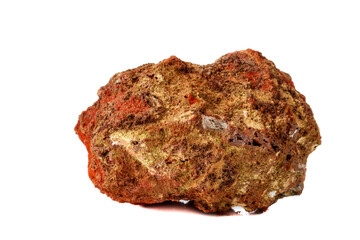 Macro mineral stone Adamite on a white background