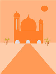 mosque abstract flat design illustration