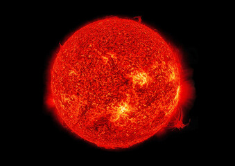 Illustration of the Sun isolated in black.