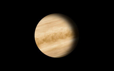 Venus Planet isolated in black.