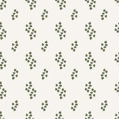 Botanical floral seamless pattern. Lilac simple green leaves on a light background perfect for scrapbooking, greeting cards, wrapping paper